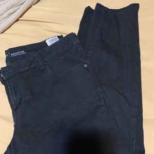 Old navy rockstar black jeans pants size 14 petite skinny
